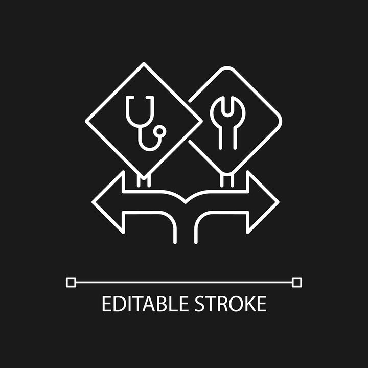 Feminism symbols linear icons set for dark and light mode