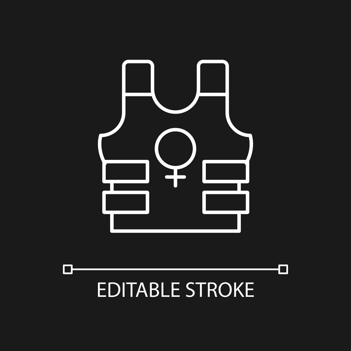Feminism symbols linear icons set for dark and light mode