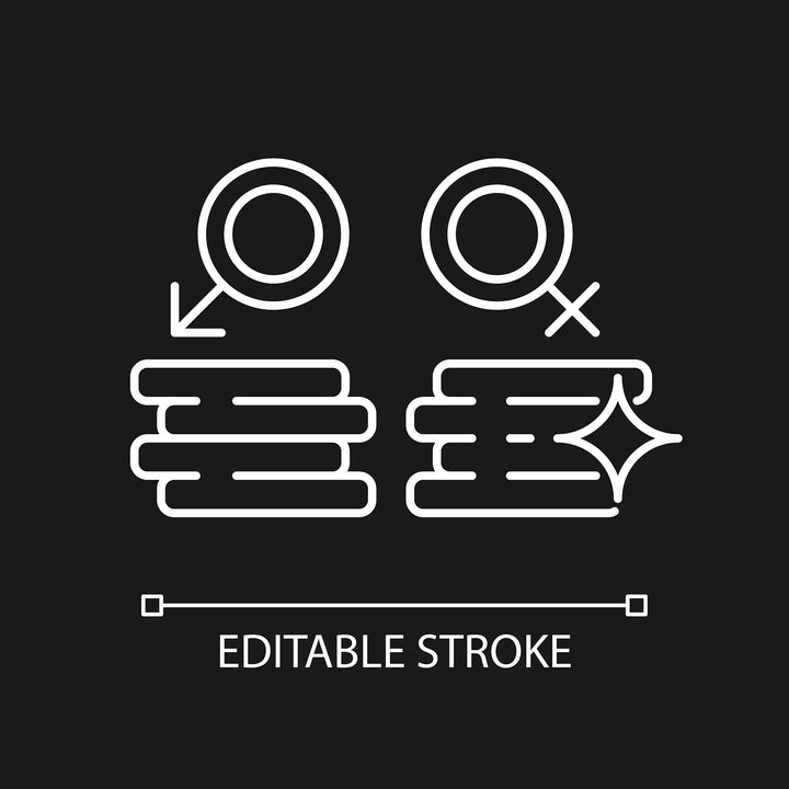 Feminism symbols linear icons set for dark and light mode