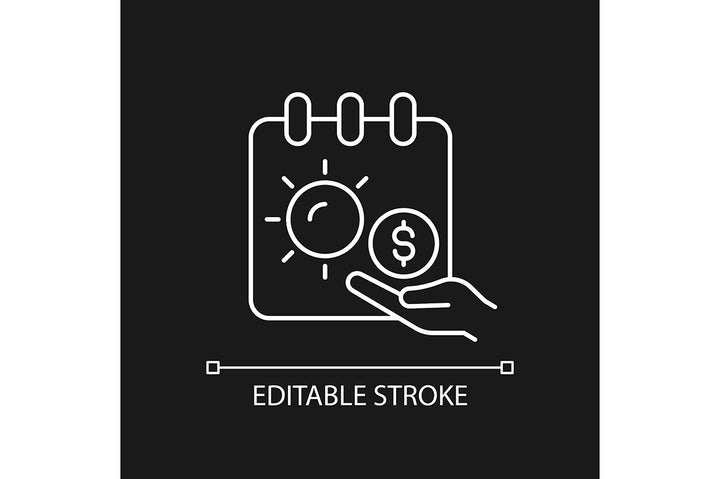 Employee perks and bonuses linear icons set for dark and light mode