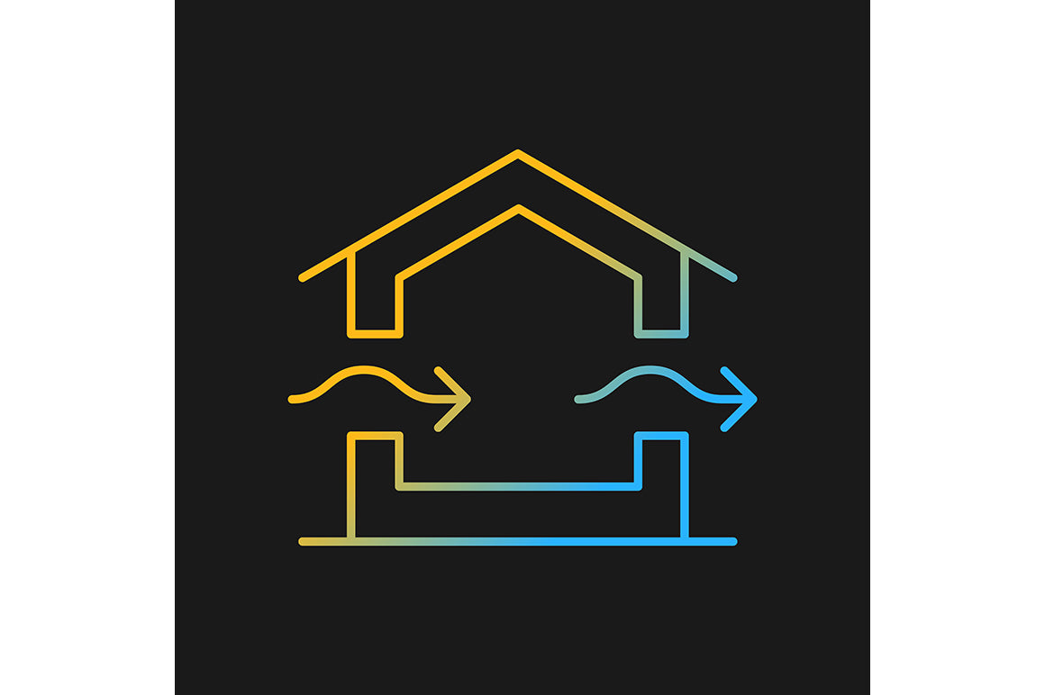 Building safety requirements gradient icons set for dark and light mode
