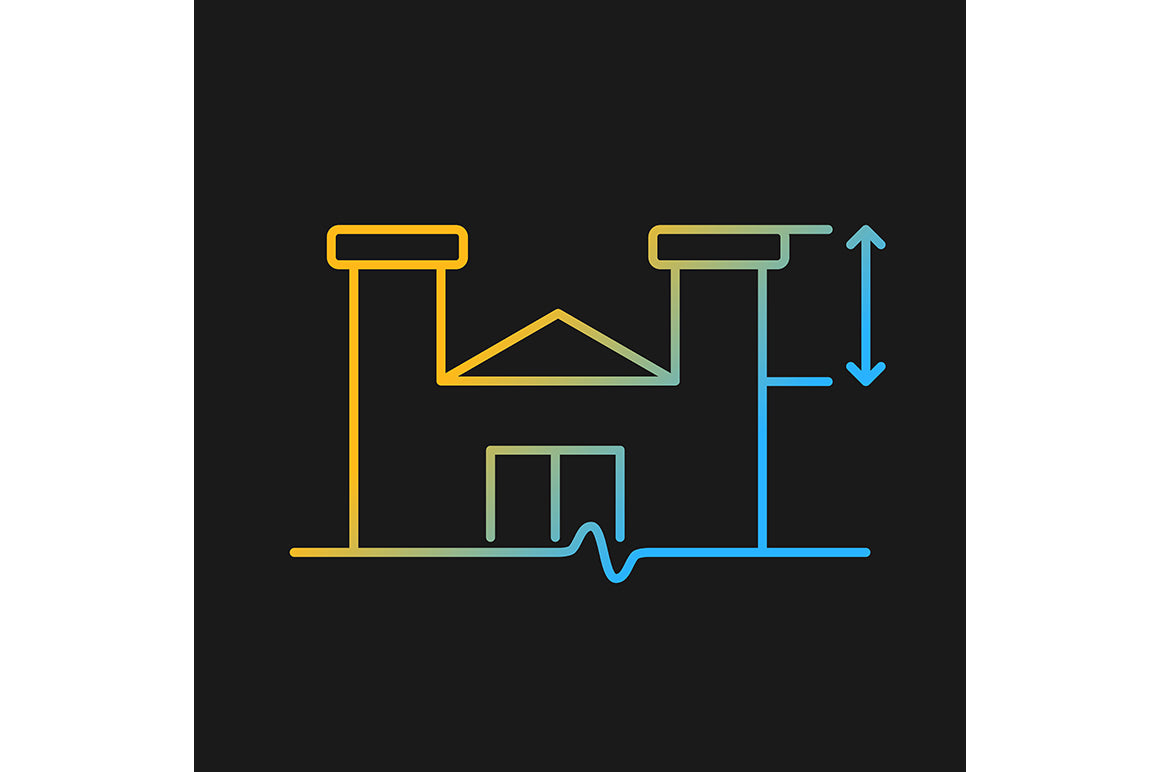 Building safety requirements gradient icons set for dark and light mode