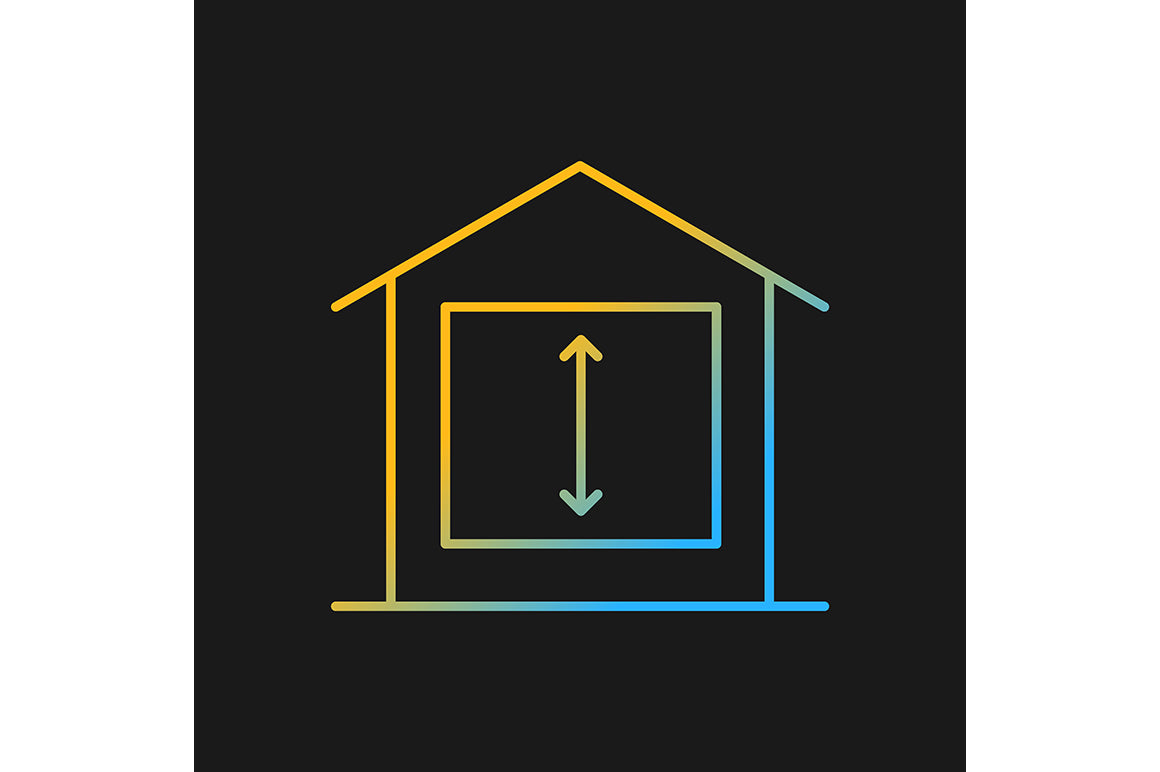 Building safety requirements gradient icons set for dark and light mode