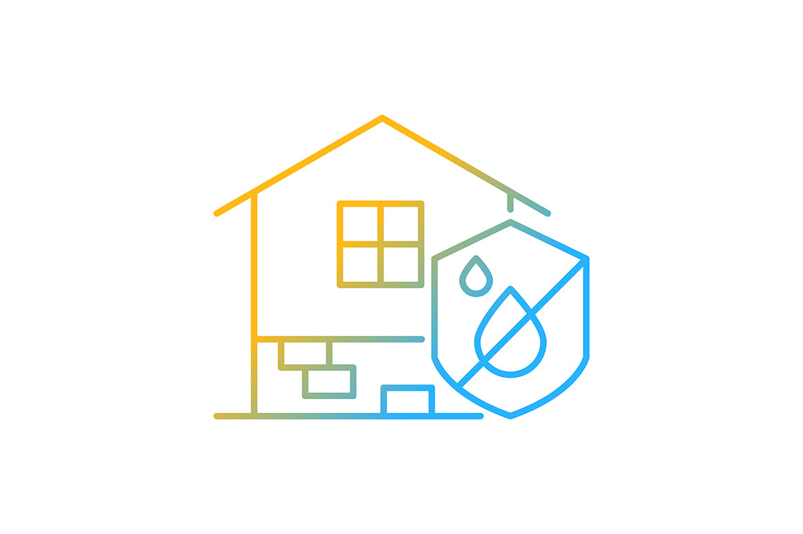 Building safety requirements gradient icons set for dark and light mode
