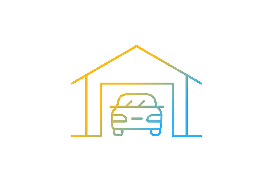 Building safety requirements gradient icons set for dark and light mode