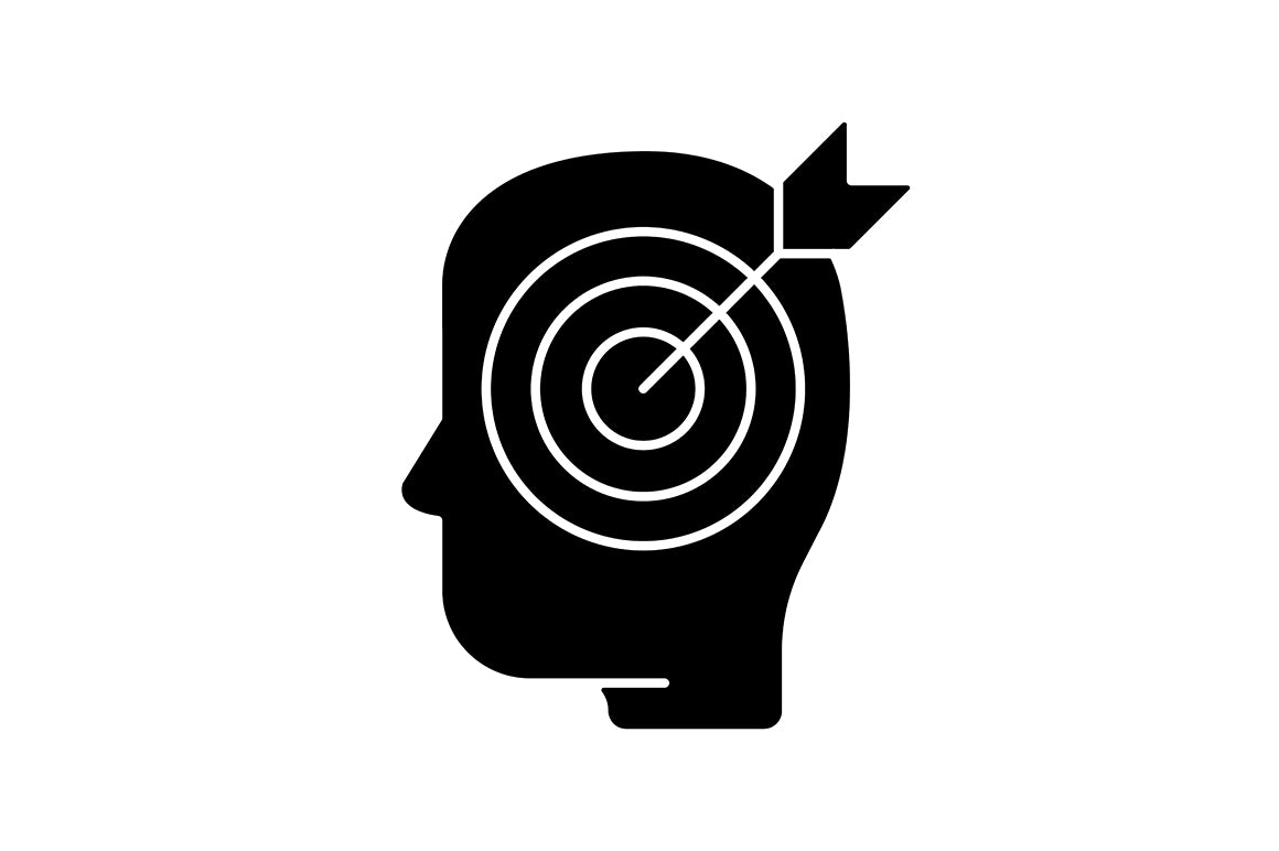 Critical thinking black glyph icons set on white space