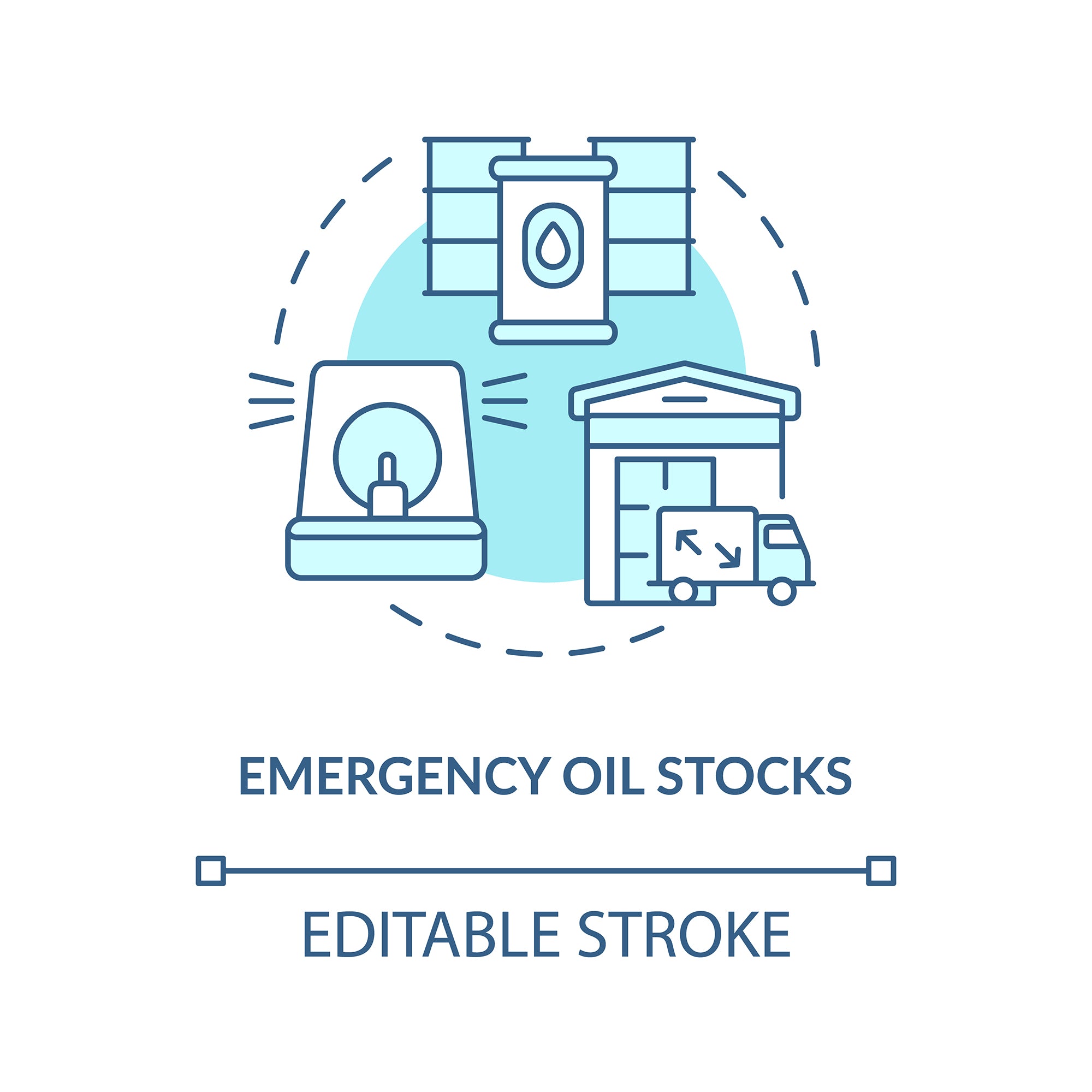 Energy security concept icons bundle
