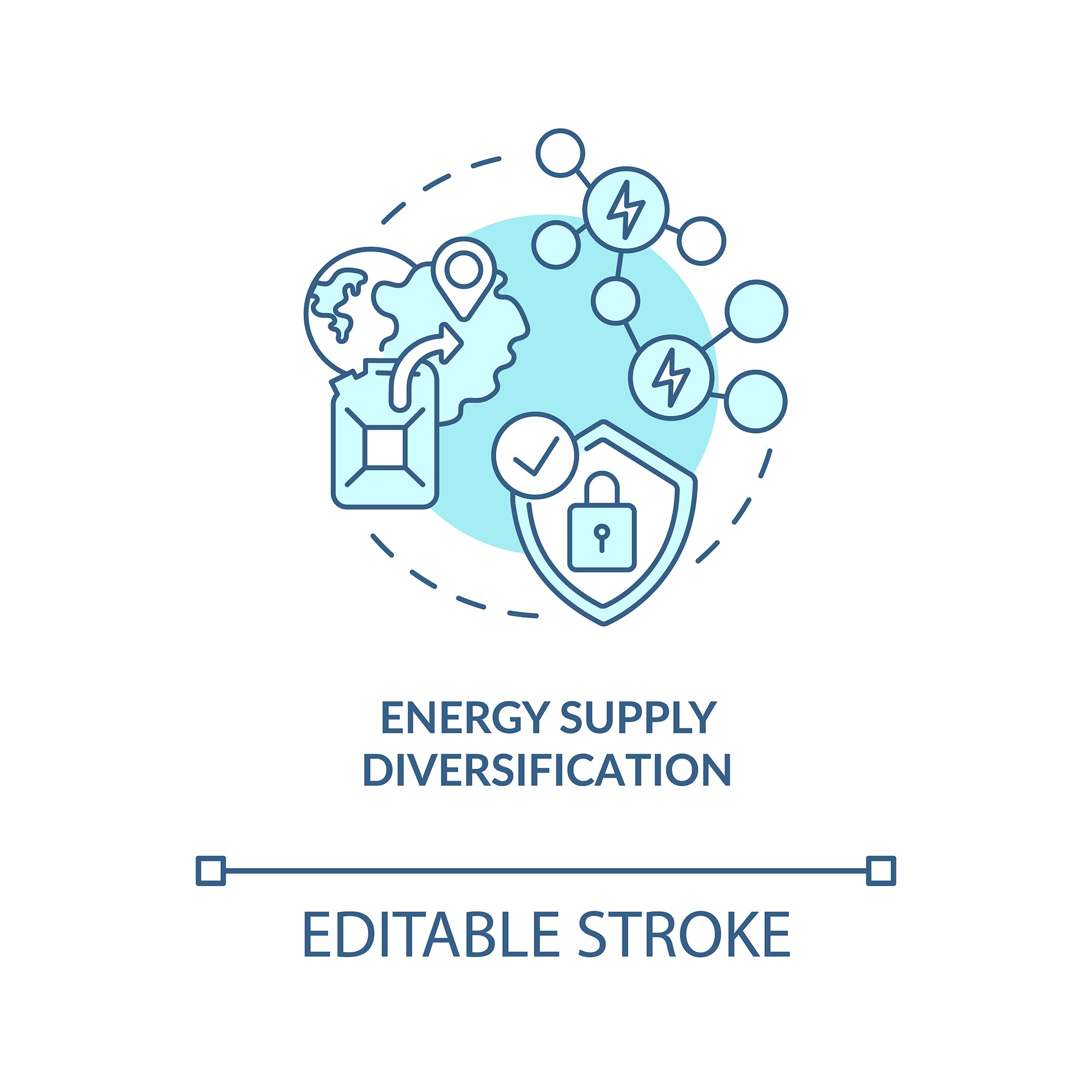 Energy security concept icons bundle