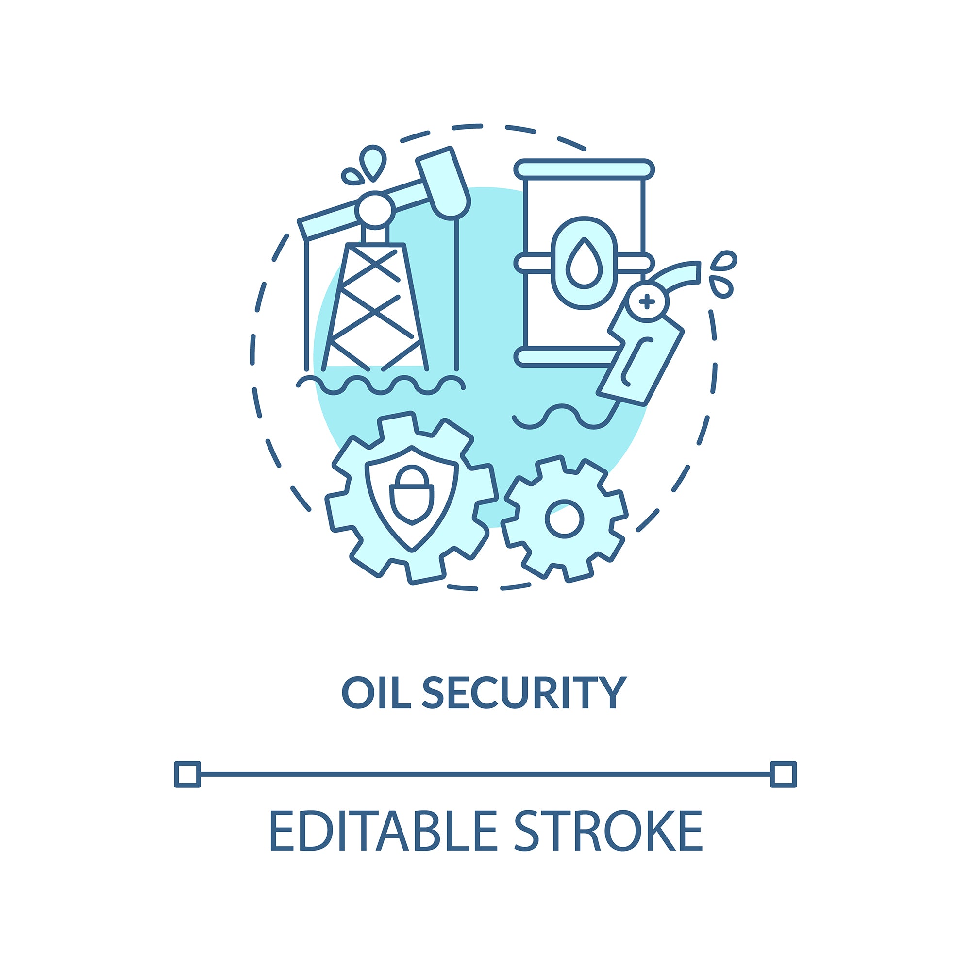 Energy security concept icons bundle