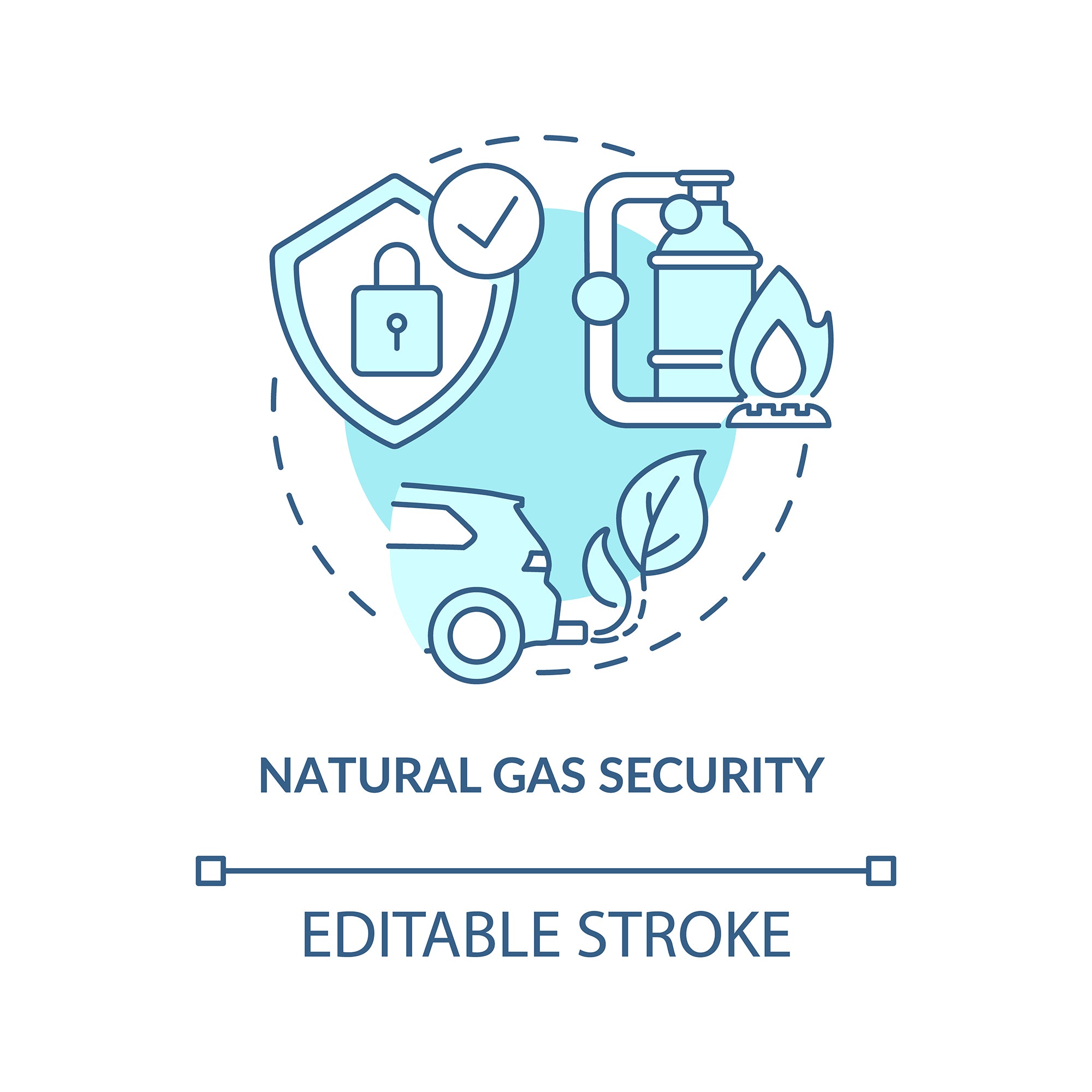 Energy security concept icons bundle