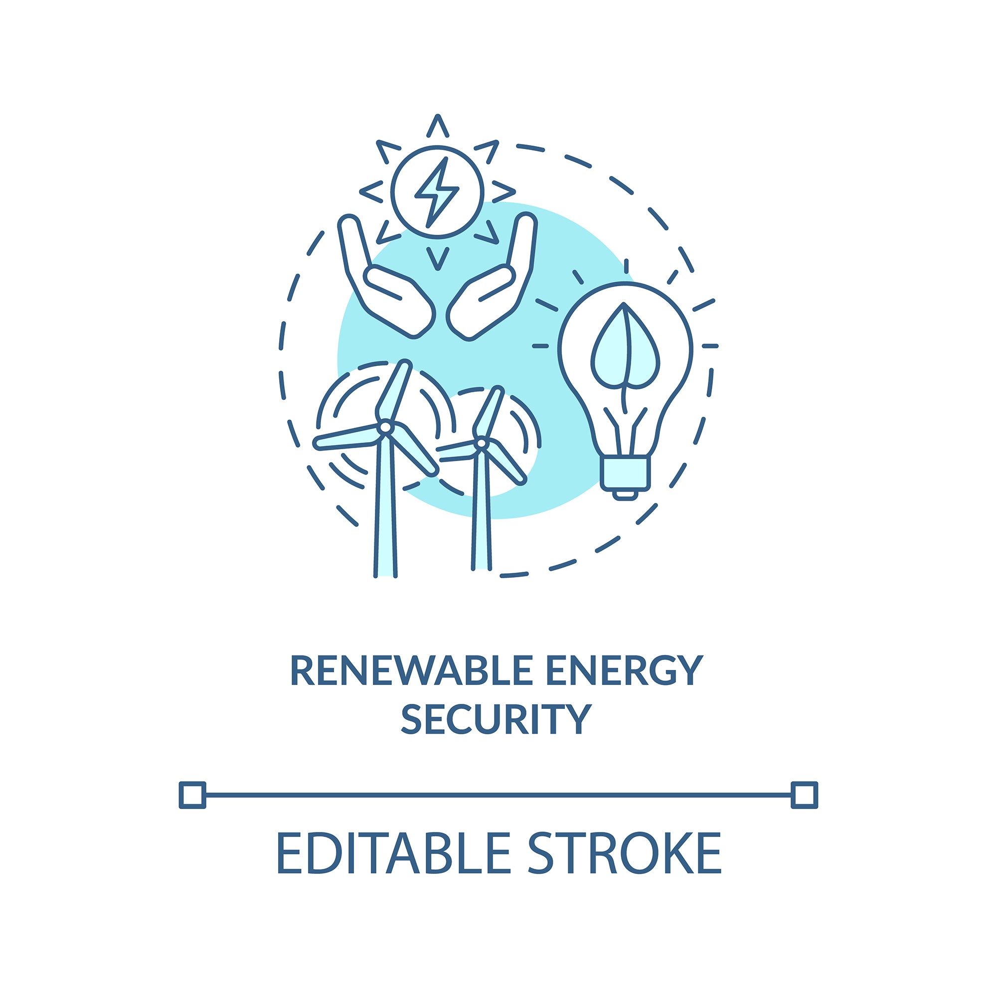 Energy security concept icons bundle
