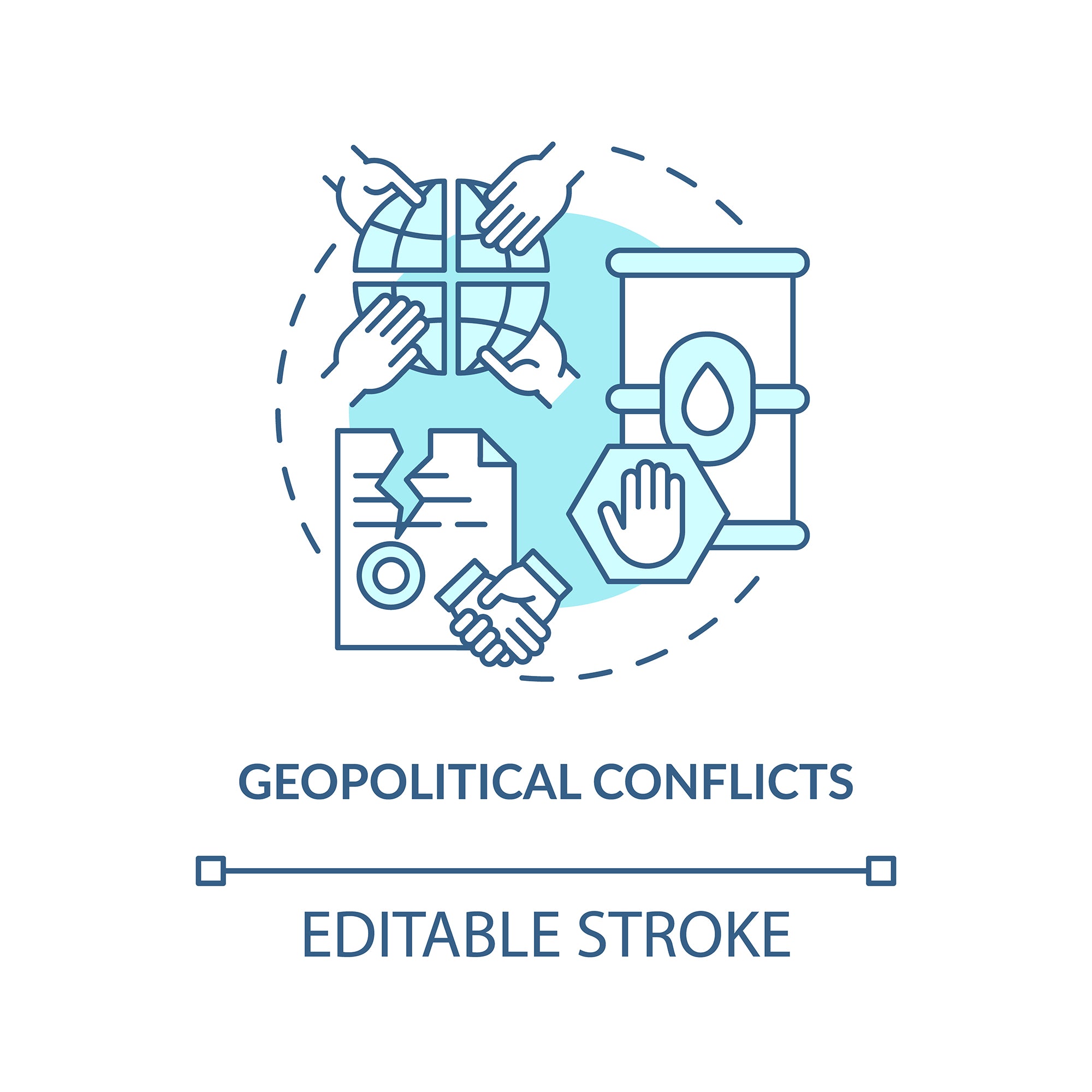 Energy security concept icons bundle