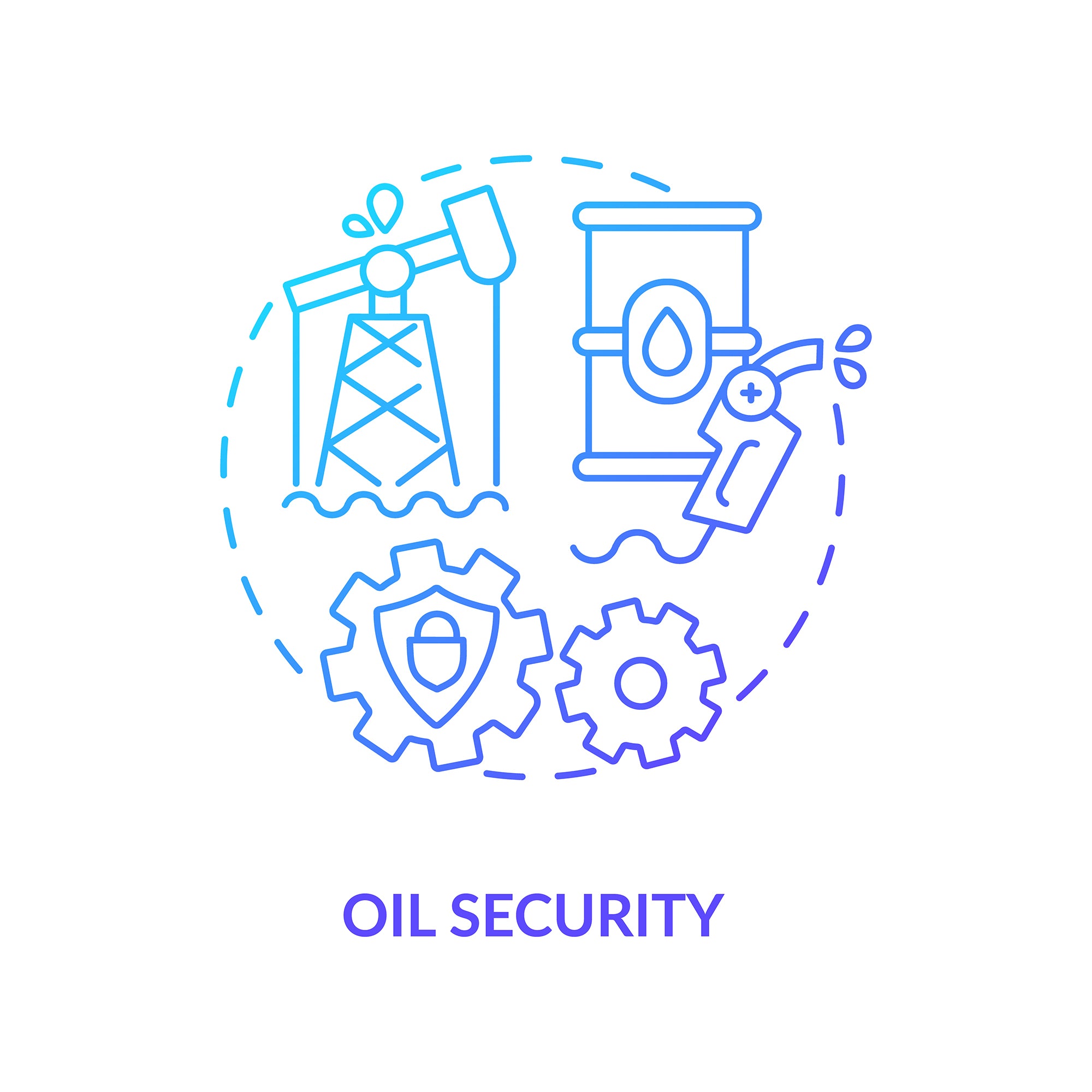 Energy security concept icons bundle