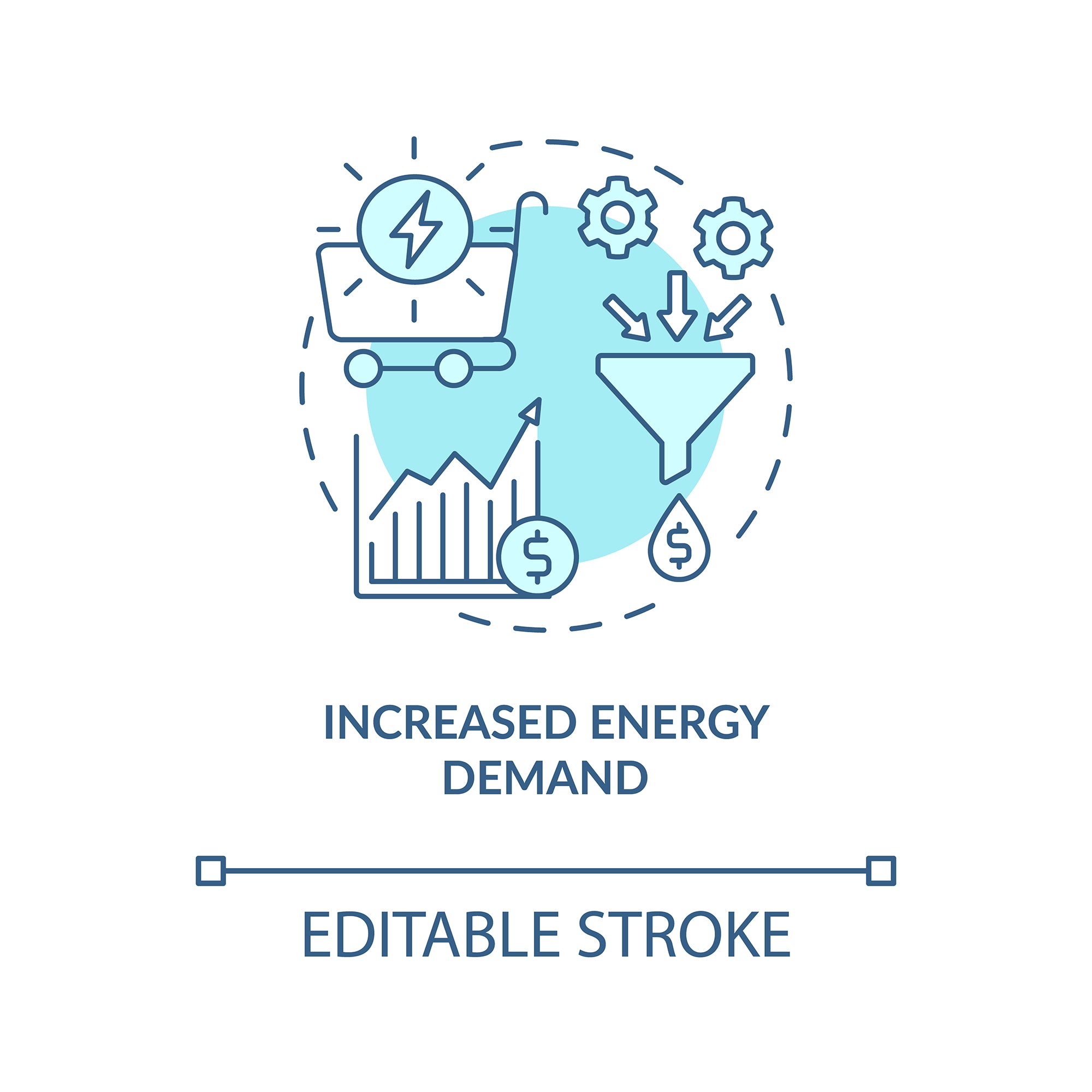 Energy security concept icons bundle