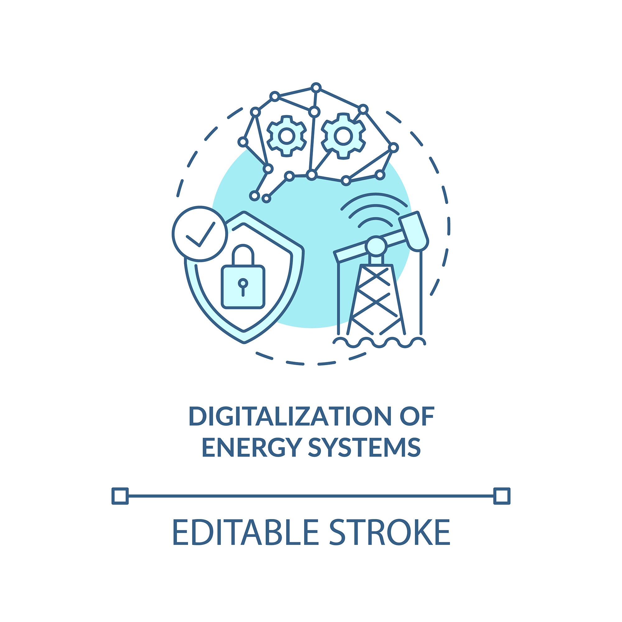 Energy security concept icons bundle