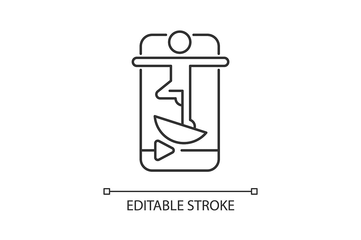Online fitness apps linear icons set for dark and light mode