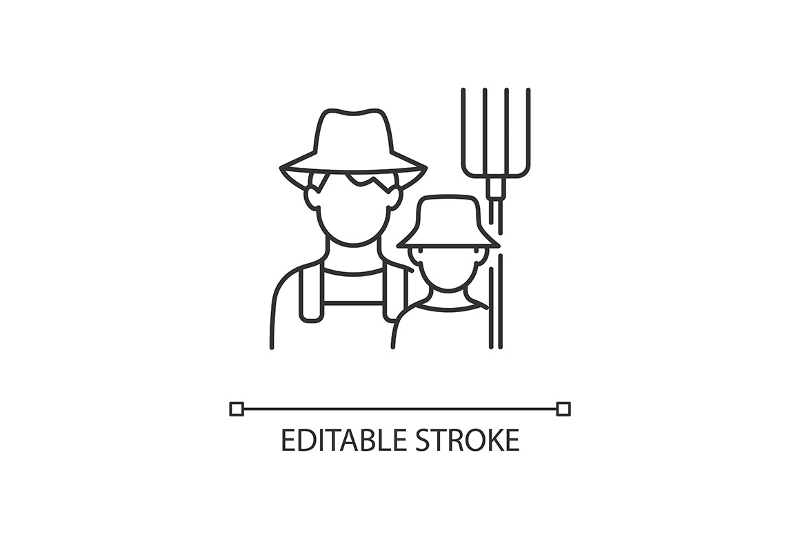 Agriculture related linear icons set for dark and light mode