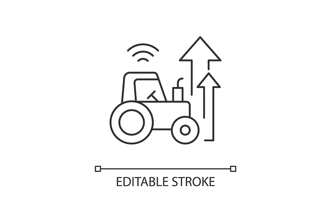 Agriculture related linear icons set for dark and light mode