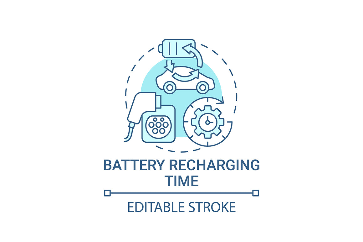 EV introduction round concept icons bundle.