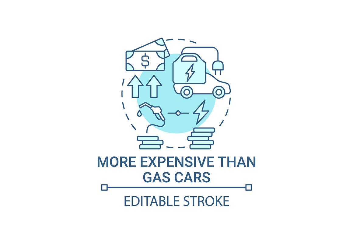 EV introduction round concept icons bundle.