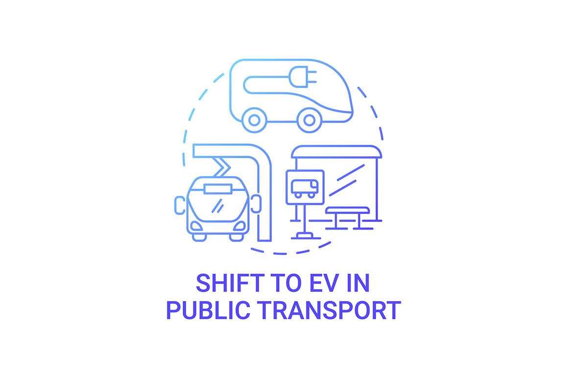 EV introduction round concept icons bundle.
