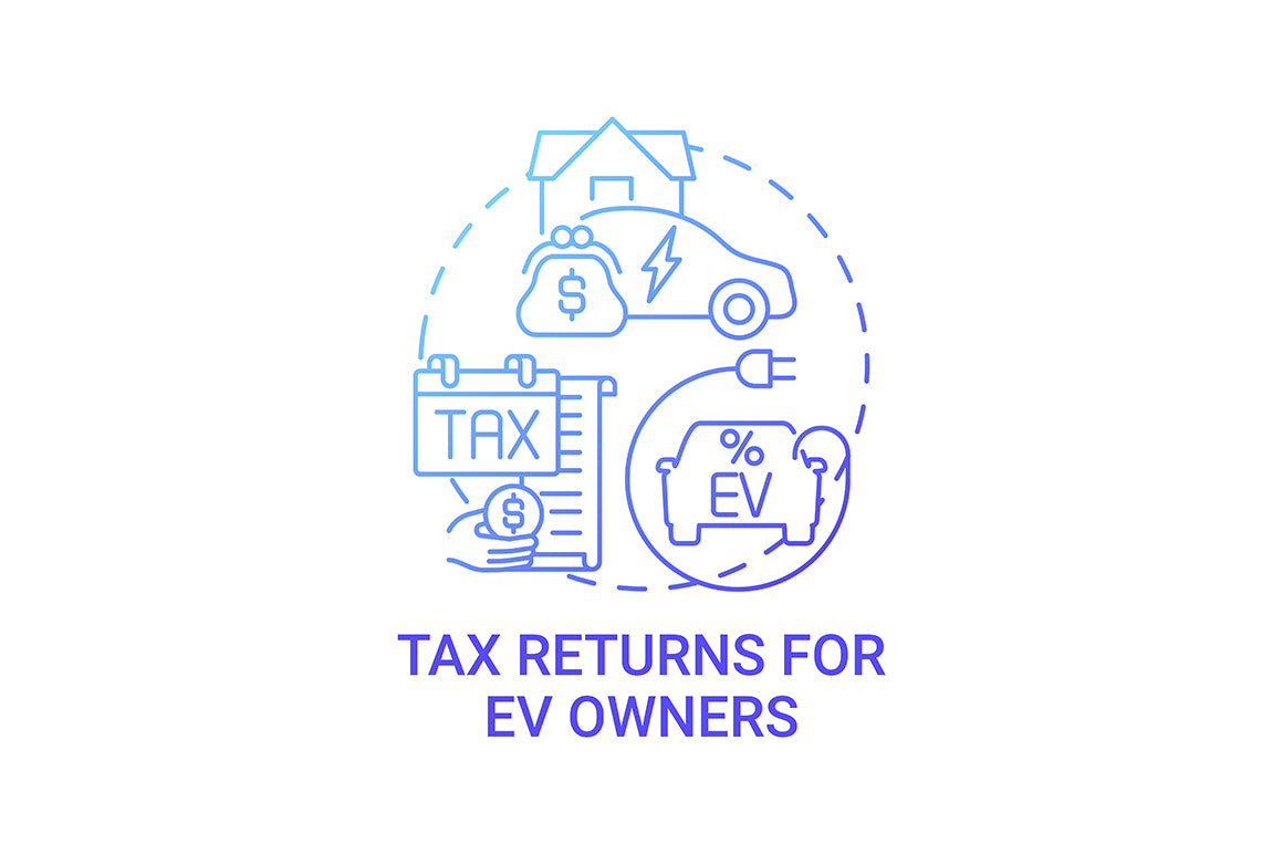 EV introduction round concept icons bundle.