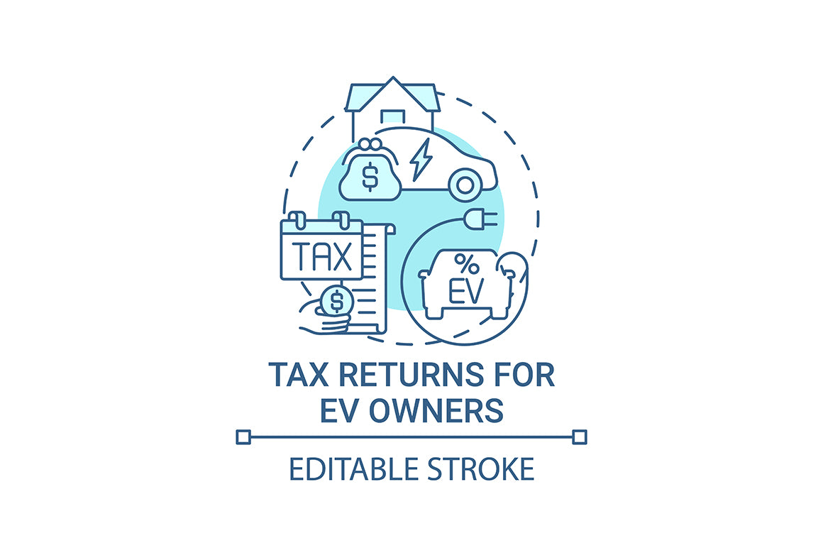 EV introduction round concept icons bundle.
