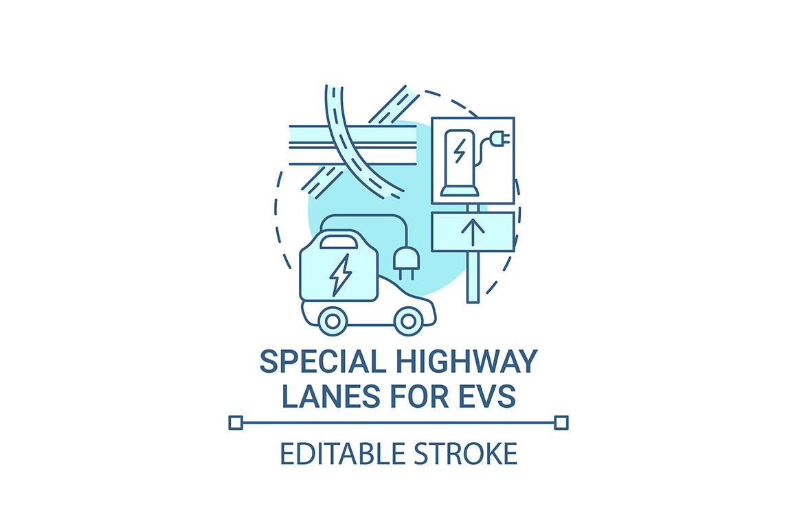 EV introduction round concept icons bundle.