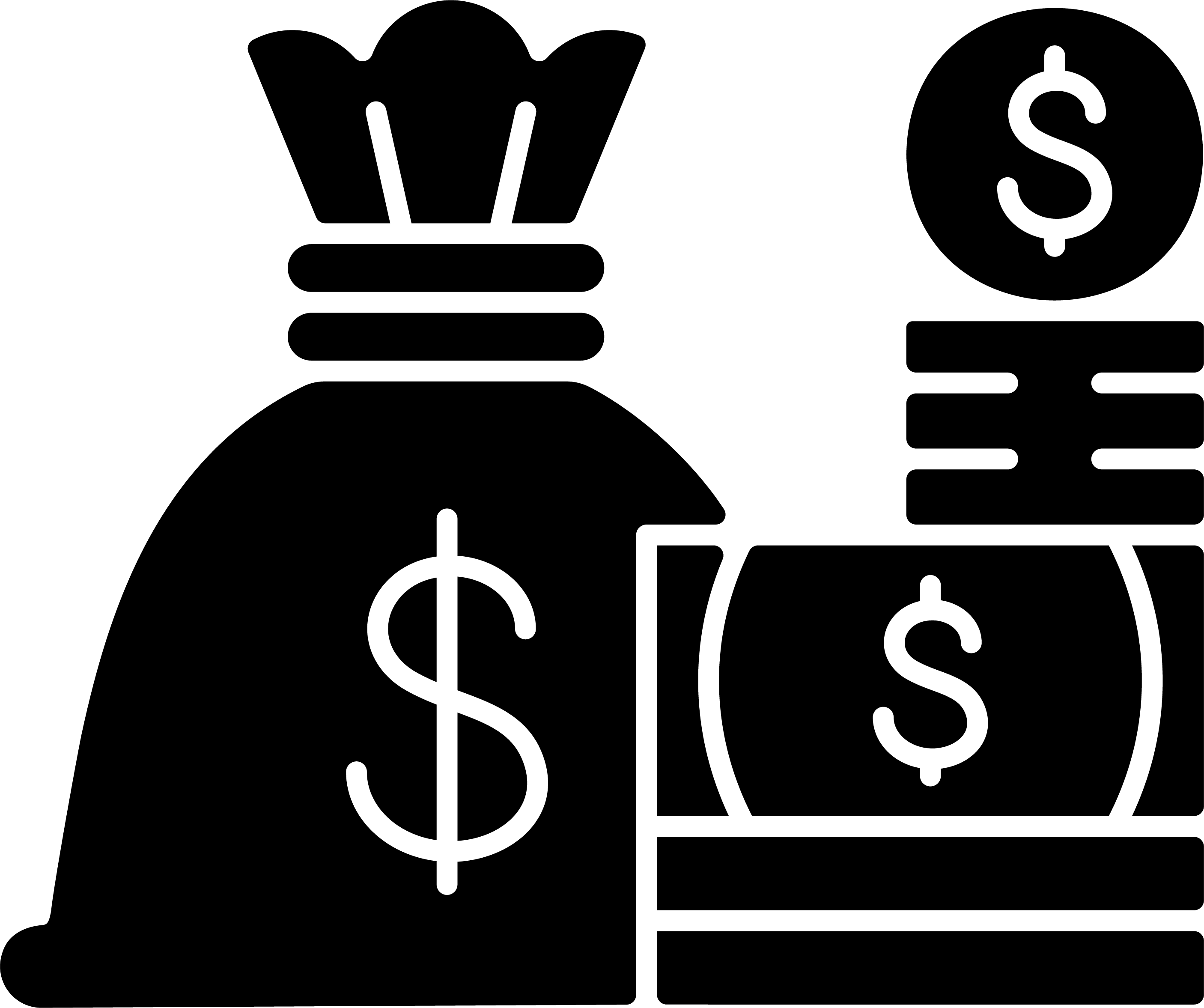 Business assets black glyph icons set on white space