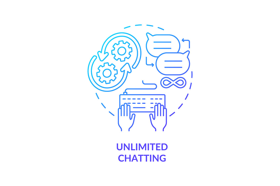 Unlimited Chatting Concept Icons Bundle