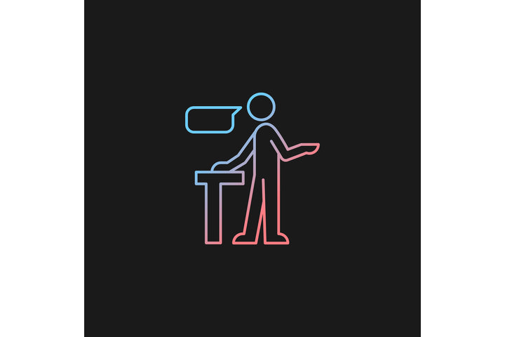 Communication channel gradient icons set for dark and light mode