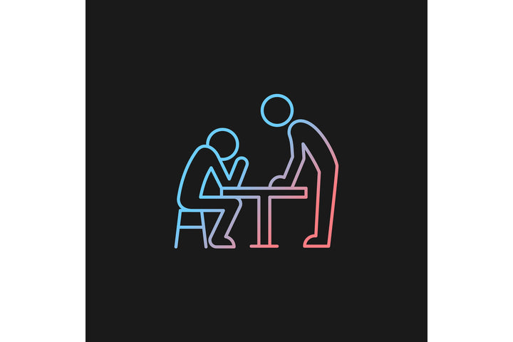 Communication channel gradient icons set for dark and light mode
