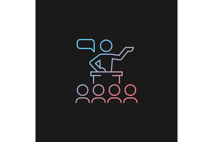 Communication channel gradient icons set for dark and light mode