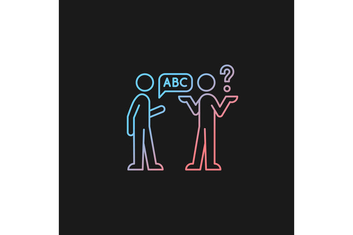 Communication channel gradient icons set for dark and light mode