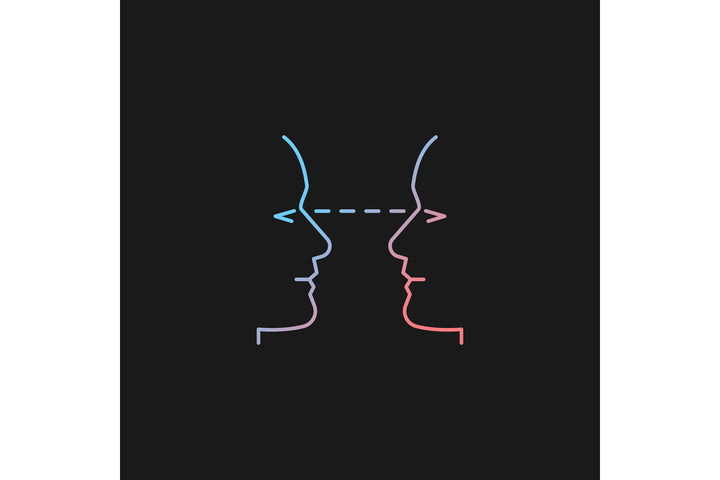 Communication channel gradient icons set for dark and light mode
