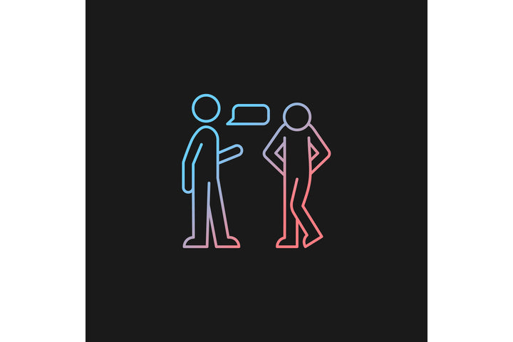 Communication channel gradient icons set for dark and light mode