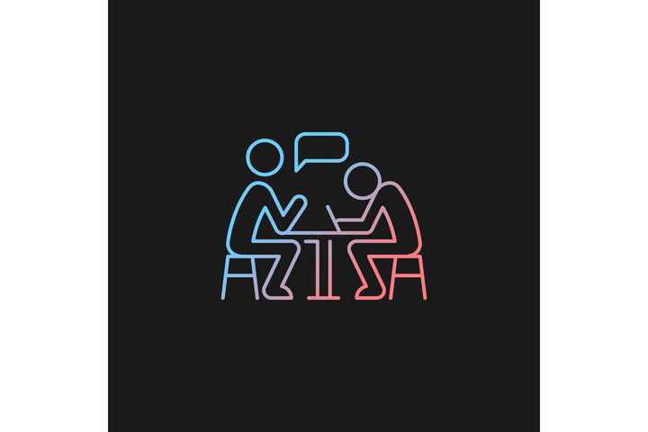 Communication channel gradient icons set for dark and light mode
