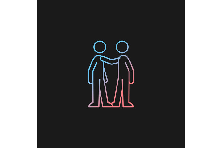 Communication channel gradient icons set for dark and light mode