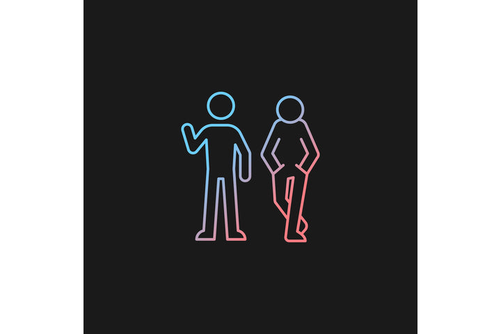 Communication channel gradient icons set for dark and light mode