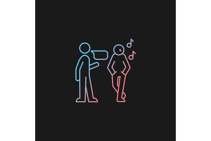 Communication channel gradient icons set for dark and light mode