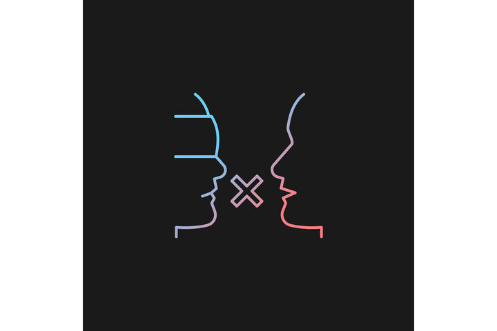 Communication channel gradient icons set for dark and light mode