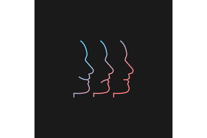Communication channel gradient icons set for dark and light mode