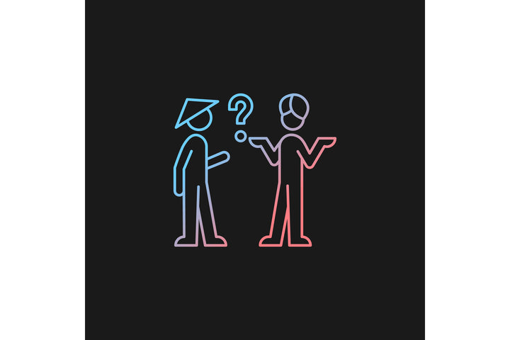 Communication channel gradient icons set for dark and light mode