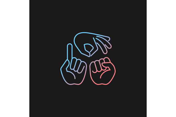 Communication channel gradient icons set for dark and light mode