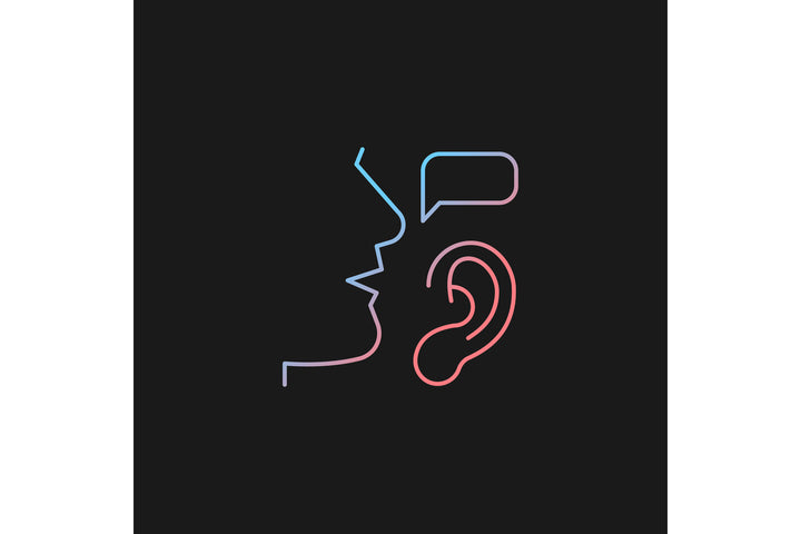 Communication channel gradient icons set for dark and light mode