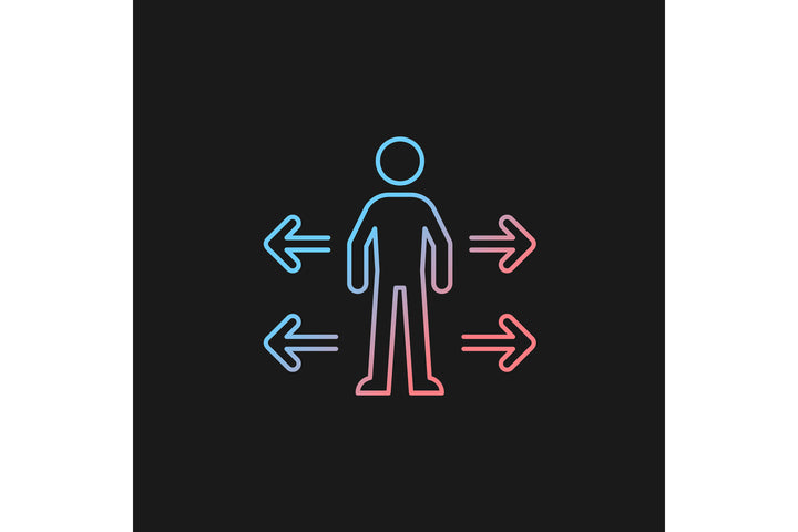 Communication channel gradient icons set for dark and light mode