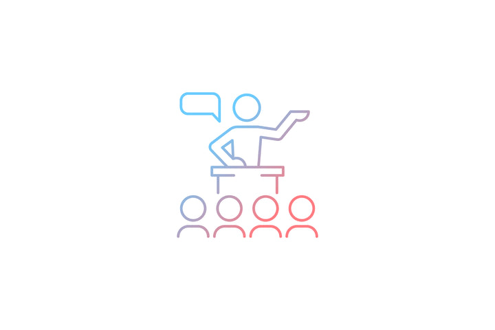 Communication channel gradient icons set for dark and light mode