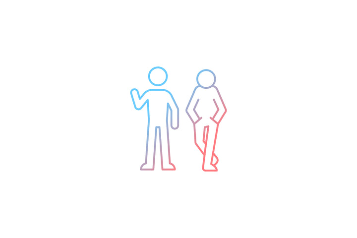 Communication channel gradient icons set for dark and light mode