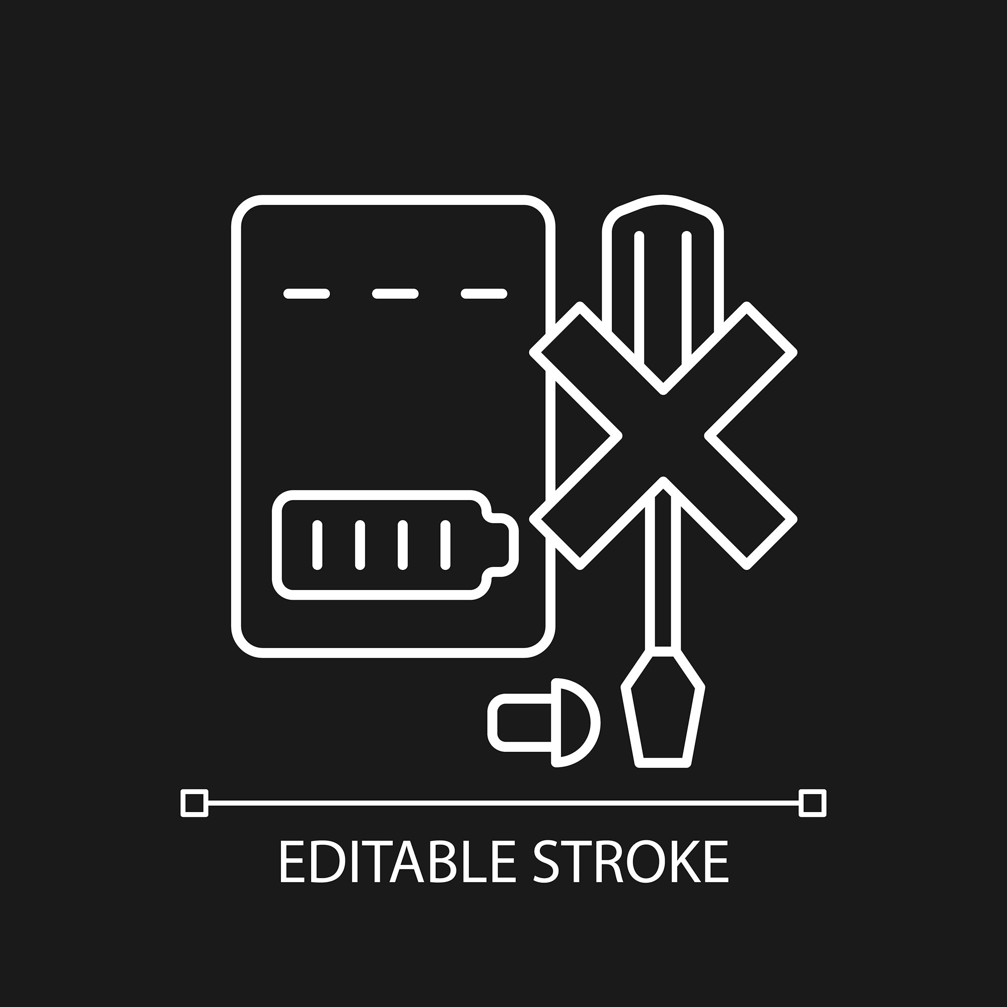 Power bank usage linear manual label icons set