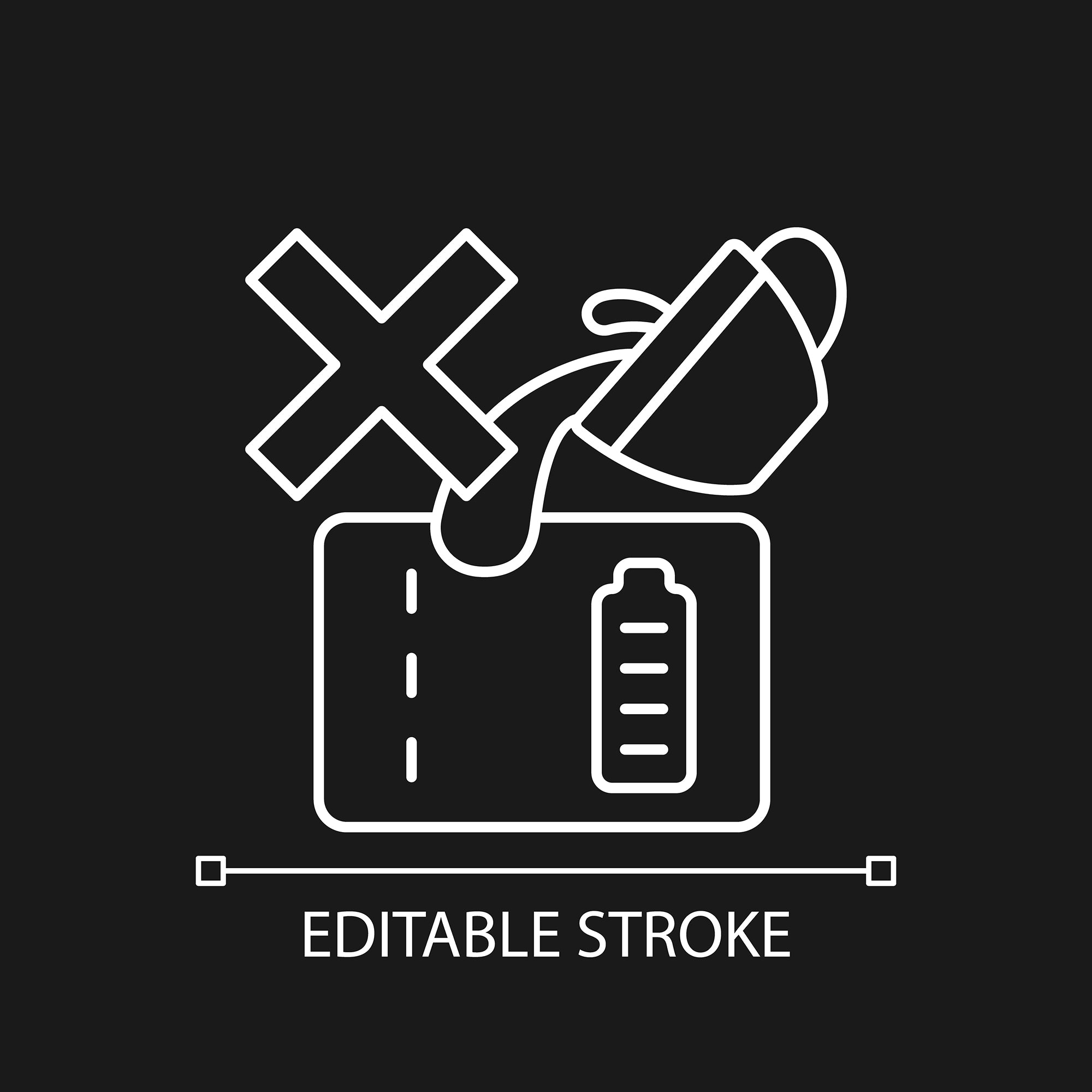 Power bank usage linear manual label icons set